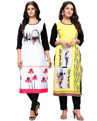 Multicolor printed crepe ethnic-kurtis 1