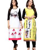 Multicolor printed crepe ethnic-kurtis