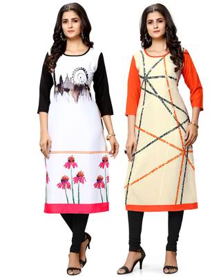 Multicolor printed crepe ethnic-kurtis 1