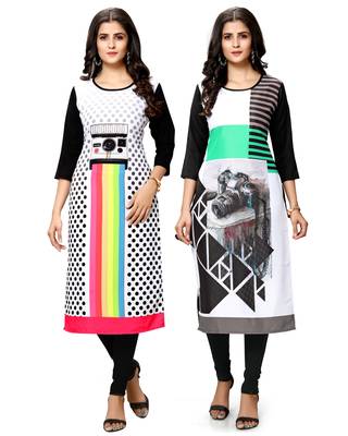 Multicolor printed crepe ethnic-kurtis 1