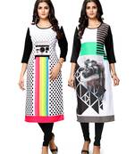 Multicolor printed crepe ethnic-kurtis