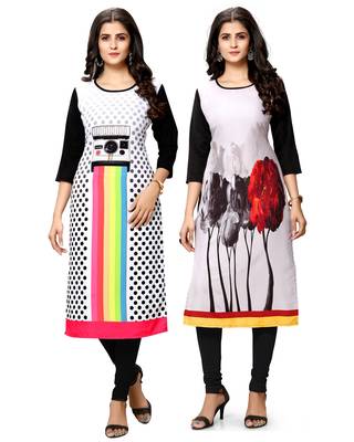 Multicolor printed crepe ethnic-kurtis 1