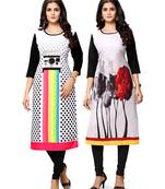 Multicolor printed crepe ethnic-kurtis