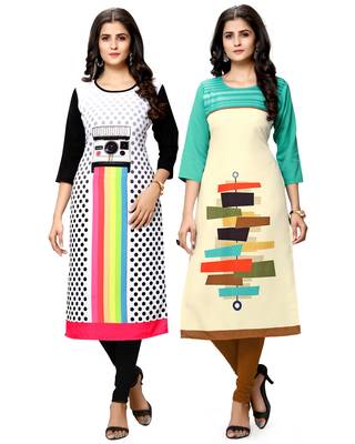 Multicolor printed crepe ethnic-kurtis 1