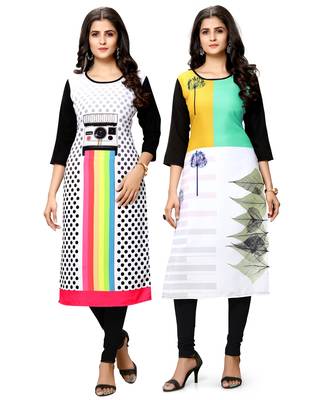 Multicolor printed crepe ethnic-kurtis 1