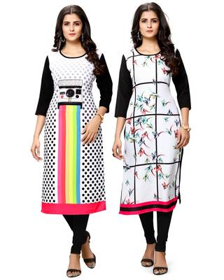 Multicolor printed crepe ethnic-kurtis 1