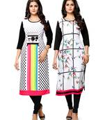 Multicolor printed crepe ethnic-kurtis