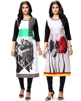 Multicolor printed crepe ethnic-kurtis 1