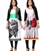 Multicolor printed crepe ethnic-kurtis