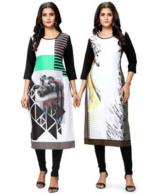 Multicolor printed crepe ethnic-kurtis 1