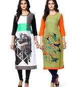 Multicolor printed crepe ethnic-kurtis