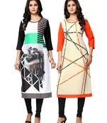 Multicolor printed crepe ethnic-kurtis