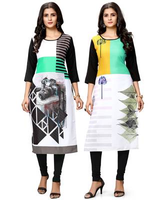 Multicolor printed crepe ethnic-kurtis 1