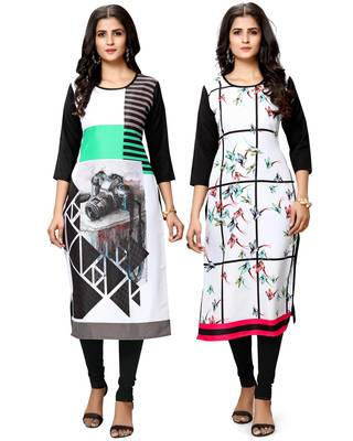 Multicolor printed crepe ethnic-kurtis 1