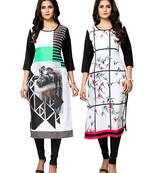 Multicolor printed crepe ethnic-kurtis