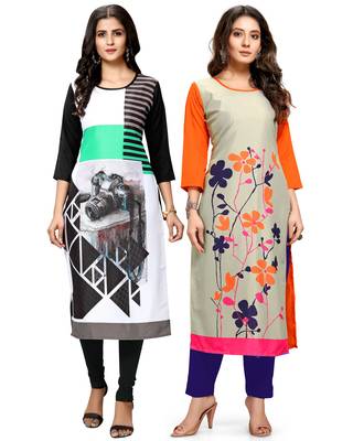 Multicolor printed crepe ethnic-kurtis 1