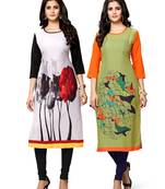 Multicolor printed crepe ethnic-kurtis