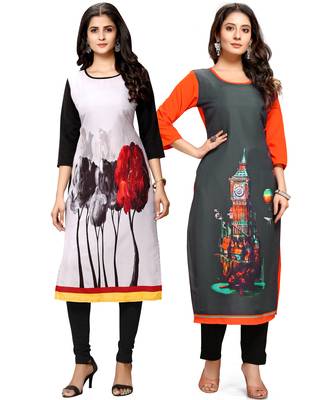 Multicolor printed crepe ethnic-kurtis 1
