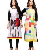 Multicolor printed crepe ethnic-kurtis