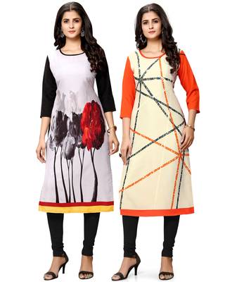 Multicolor printed crepe ethnic-kurtis 1