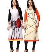 Multicolor printed crepe ethnic-kurtis