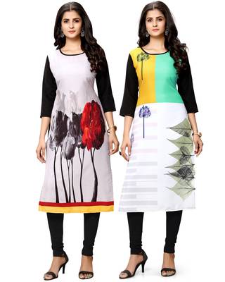 Multicolor printed crepe ethnic-kurtis 1