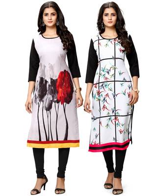 Multicolor printed crepe ethnic-kurtis 1