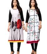 Multicolor printed crepe ethnic-kurtis