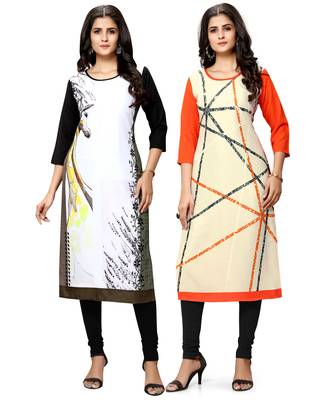Multicolor printed crepe ethnic-kurtis 1