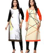 Multicolor printed crepe ethnic-kurtis
