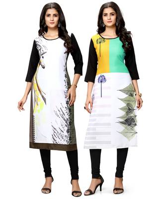 Multicolor printed crepe ethnic-kurtis 1