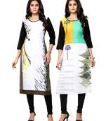Multicolor printed crepe ethnic-kurtis
