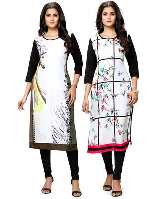 Multicolor printed crepe ethnic-kurtis 1