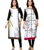 Multicolor printed crepe ethnic-kurtis