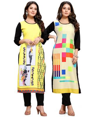 Multicolor printed crepe ethnic-kurtis 1