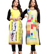 Multicolor printed crepe ethnic-kurtis