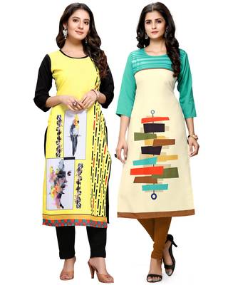 Multicolor printed crepe ethnic-kurtis 1