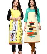 Multicolor printed crepe ethnic-kurtis
