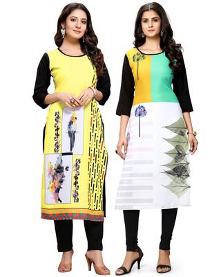 Multicolor printed crepe ethnic-kurtis 1