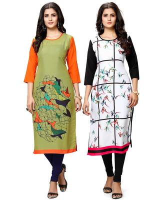 Multicolor printed crepe ethnic-kurtis 1