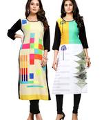 Multicolor printed crepe ethnic-kurtis