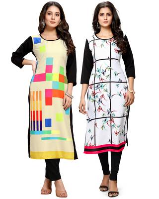 Multicolor printed crepe ethnic-kurtis 1