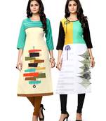 Multicolor printed crepe ethnic-kurtis