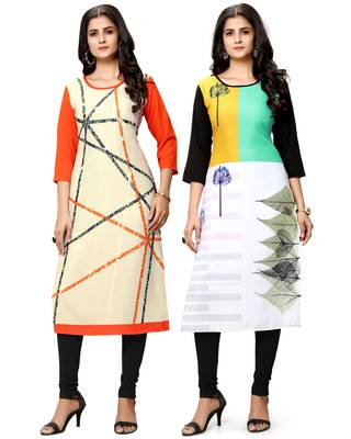 Multicolor printed crepe ethnic-kurtis 1