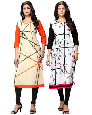 Multicolor printed crepe ethnic-kurtis 1