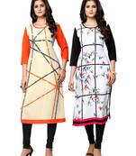 Multicolor printed crepe ethnic-kurtis