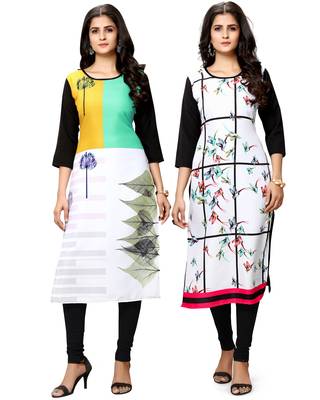 Multicolor printed crepe ethnic-kurtis 1