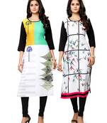 Multicolor printed crepe ethnic-kurtis