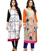 Multicolor printed crepe ethnic-kurtis
