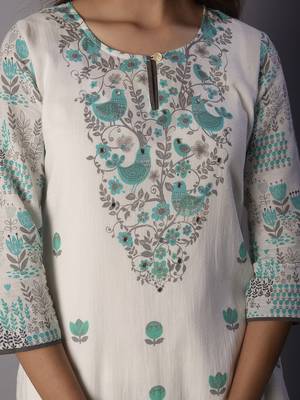 White woven cotton ethnic-kurtis 5